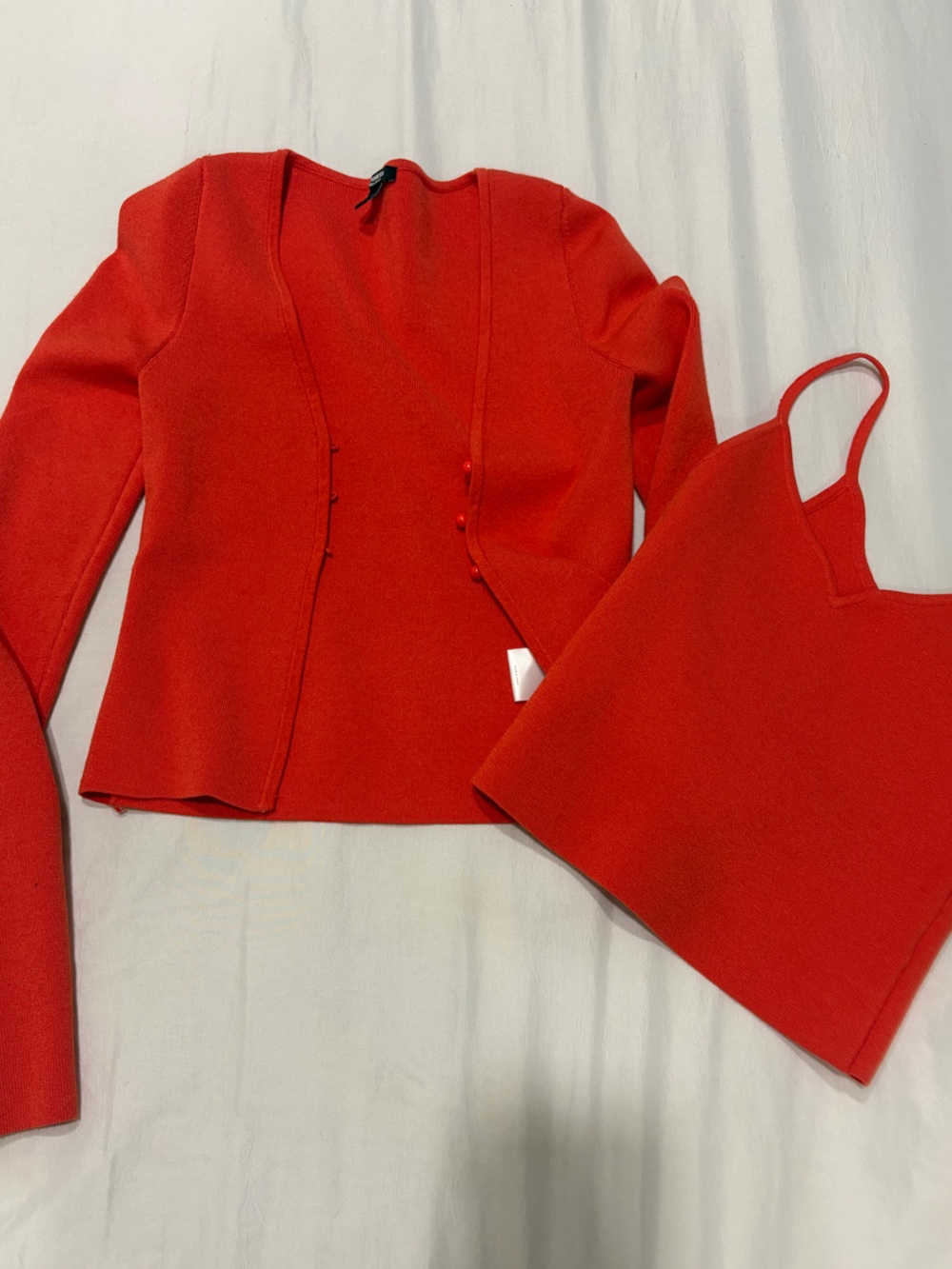 Express Orange Cardigan and Tank Set